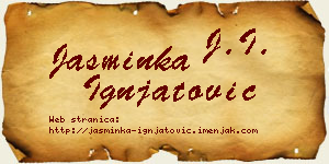 Jasminka Ignjatović vizit kartica